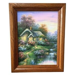 Vintage Signed Oil Painting by C. Jaffey Cottage Core Floral 19" X 15" Framed